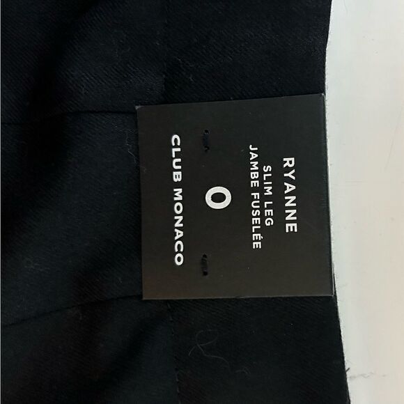 NEW Club Monaco Black Blue Ryanne slim leg Pant Size 0 - Picture 9 of 15